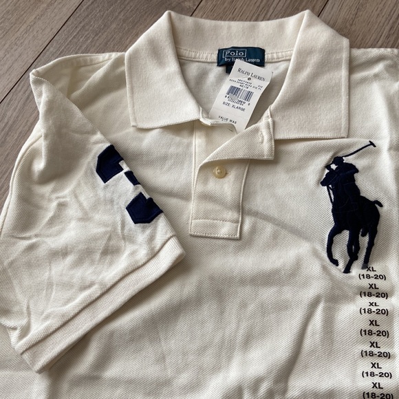 Polo Ralph Lauren Boys Polo Shirt size XL 18-20 off white NWT - Picture 4 of 4